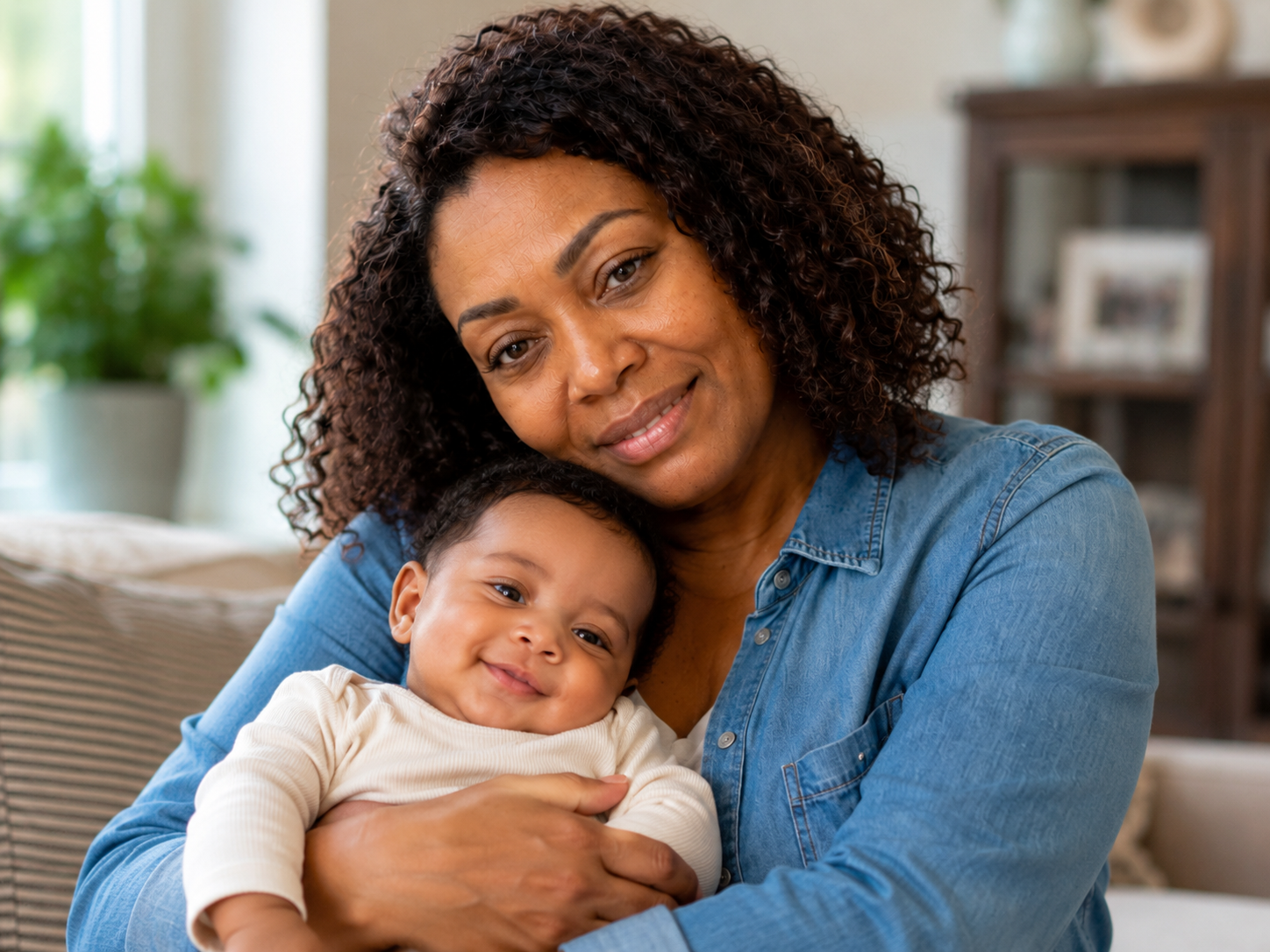 Woman after — glowing, hopeful, pregnant